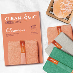 Cleanlogic exfoliador corporal primer plano muestra textura suave
