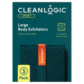 Cleanlogic exfoliante corporal deportivo, uso diario para piel suave y limpia.