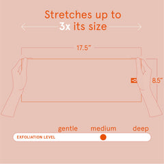 Close-up of Cleanlogic exfoliating cloth texture for durable skin-smoothing action.