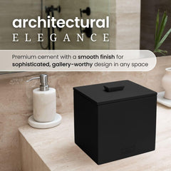 Clean Skin Club cement box interior detail with protective finish helps towels stay pristine.
