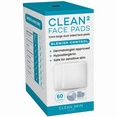 Clean Skin Club Clean² blemish-control pads box front for daily toning