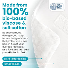Smooth side used for toner application on blemish-prone skin
