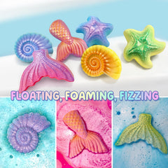Clear and Fresh mermaid-tail bath bomb detail enhances imaginative underwater play.