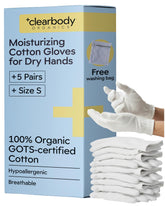 Clearbody Organics overnight moisturizing gloves soothe dry hands while you sleep