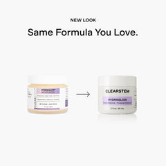 CLEARSTEM HYDRAGLOW texture closeup highlights creamy, non-greasy hydration.