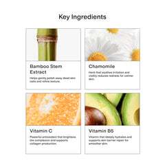 CLEARSTEM VitaminScrub palm application demonstrates gentle exfoliation and cleansing.