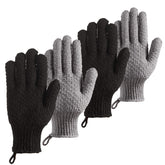 CLEEDY bath exfoliating gloves, lengthened design for broader coverage and easy scrubbing.