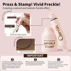 CLERVUN Freckle Stamp on-cheek usage: effortless touch-ups for a sun-kissed glow.