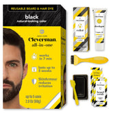 CLEVERMAN black hair dye bottle for natural gray coverage in minutes.
