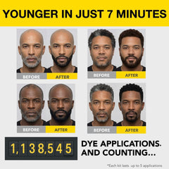 CLEVERMAN mustache dye application targets subtle gray areas.