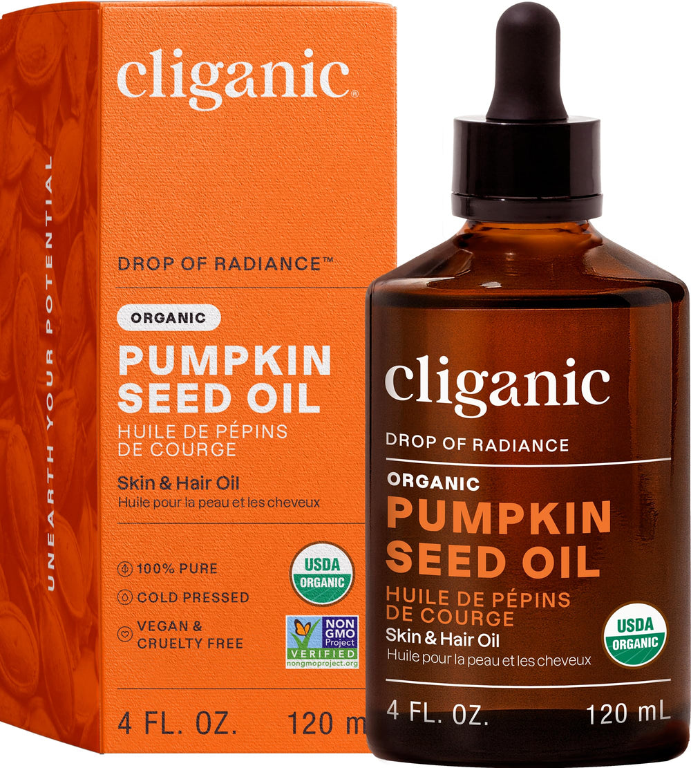Cliganic Aceite de calabaza en bote: hidrata la piel y nutre el cabello.