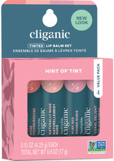 Cliganic Bálsamo Labial Tintado Set Embalaje: hidratación suave y práctico para cualquier ocasión.