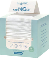 Cliganic Clean Face Towels XL close-up shows ultra-soft fabric for gentle cleansing.
