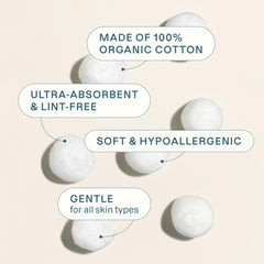 Cliganic cotton balls soft and absorbent for gentle skincare