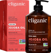 Cliganic Jojoba Oil bulk bottle with pump for easy dispensing