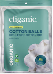 Cliganic Organic Super Jumbo Cotton Balls packaging may vary for everyday use
