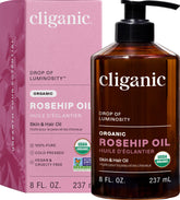 Cliganic rosehip seed oil bottle for the face, lightweight hydration