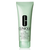 Clinique 7 Day Daily Gentle Exfoliator bottle front view, preps skin for smoother moisturizer.