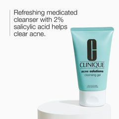Close-up of Clinique Acne Solutions Cleansing Gel foamy texture