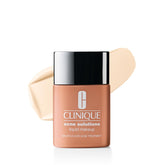 Clinique Acne Solutions Liquid Foundation bottle front for everyday wear with a clean, portable design.