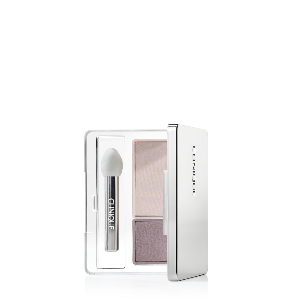 Clinique All About Shadow Duo Twilight Mauve-Brandied for rich, buildable color in a compact.