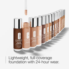 Clinique Beyond Perfecting closeup shows seamless on-face application.