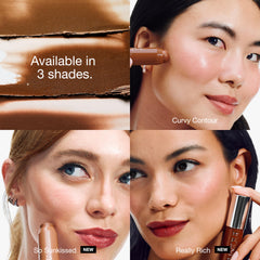 Clinique Chubby Stick Sculpting Contour blends on the forehead for dimension.