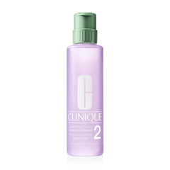 Clinique Clarifying Lotion 2 bottle pour supports daily exfoliation and refreshed skin.