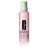 Clinique Clarifying Lotion 3-step bottle pour demonstrates daily exfoliation and oil control.
