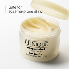 Clinique Deep Comfort Body Butter swatch on skin reveals silky texture