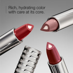 Clinique lipstick close-up showing smoother pout and rich color