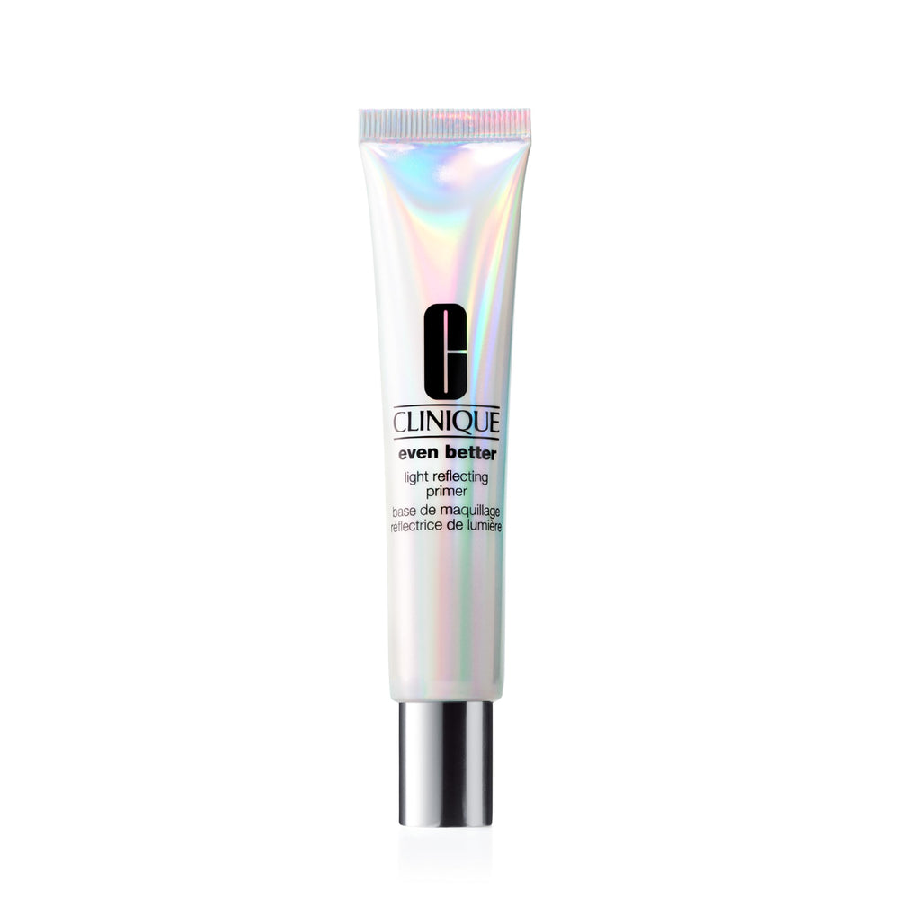 Clinique Even Better Light Reflecting Primer bottle closeup, glow-ready radiance
