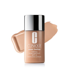 Clinique Even Better Makeup bottle with SPF 15 and sleek packaging for all-day wear.