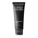 Clinique For Men moisturizing lotion bottle showing the hydrating formula for dry skin