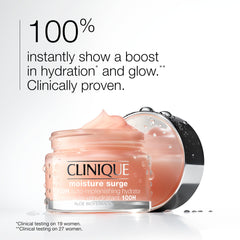 Texture close-up of Clinique Moisture Surge gel-cream for quick hydration.