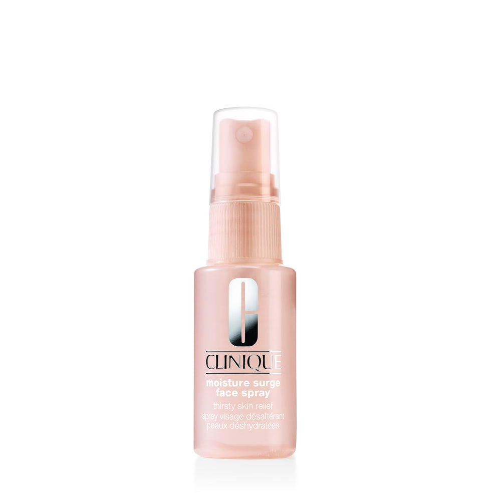 Clinique Moisture Surge mini rociador facial, hidratación instantánea para retoques en cualquier lugar.
