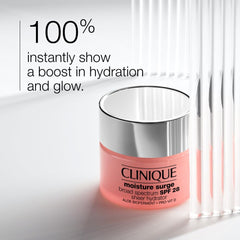 Clinique Moisture Surge SPF 28 cream texture showing light hydration