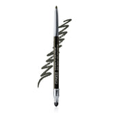 Clinique Quickliner For Eyes Intense Ivy pencil close-up shows rich color payoff and long wear.