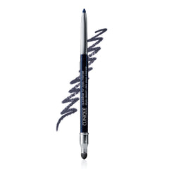 Clinique Quickliner Eyes Intense Midnight pencil swatch showing rich color payoff for precise lining.