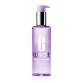 Clinique Take The Day Off cleansing oil bottle dissolves makeup gently for all skin types.