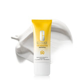Clinique UV Solutions sunscreen bottle pump shows lightweight daily protection for your skin