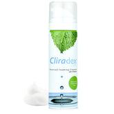 Cliradex Foam gentle eyelid cleanser showing foaming action for eyelids
