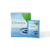 Cliradex Towelettes packaging highlights natural eyelid and lash cleanser.