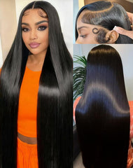 Cllok 30-inch straight wig front view with natural hairline for versatile styling.
