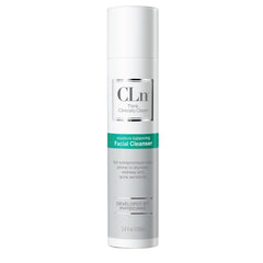 CLn facial cleanser bottle front highlighting fragrance-free hydration for sensitive skin.