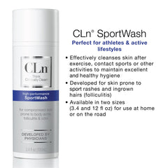 CLn SportWash texture-closeup highlights gel consistency for fast rinse.