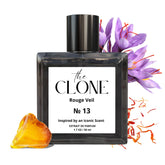 Clone Rouge Veil 13 bottle front view highlighting unisex appeal.
