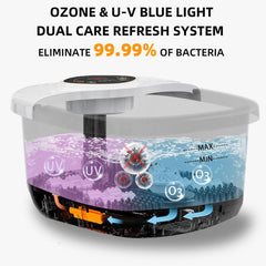 Closewave foot spa temperature control ensures a steady, warm soak for comfort.