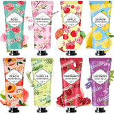 CLOTHES OF SKIN eight-pack hand cream varieties on display for dry hands care