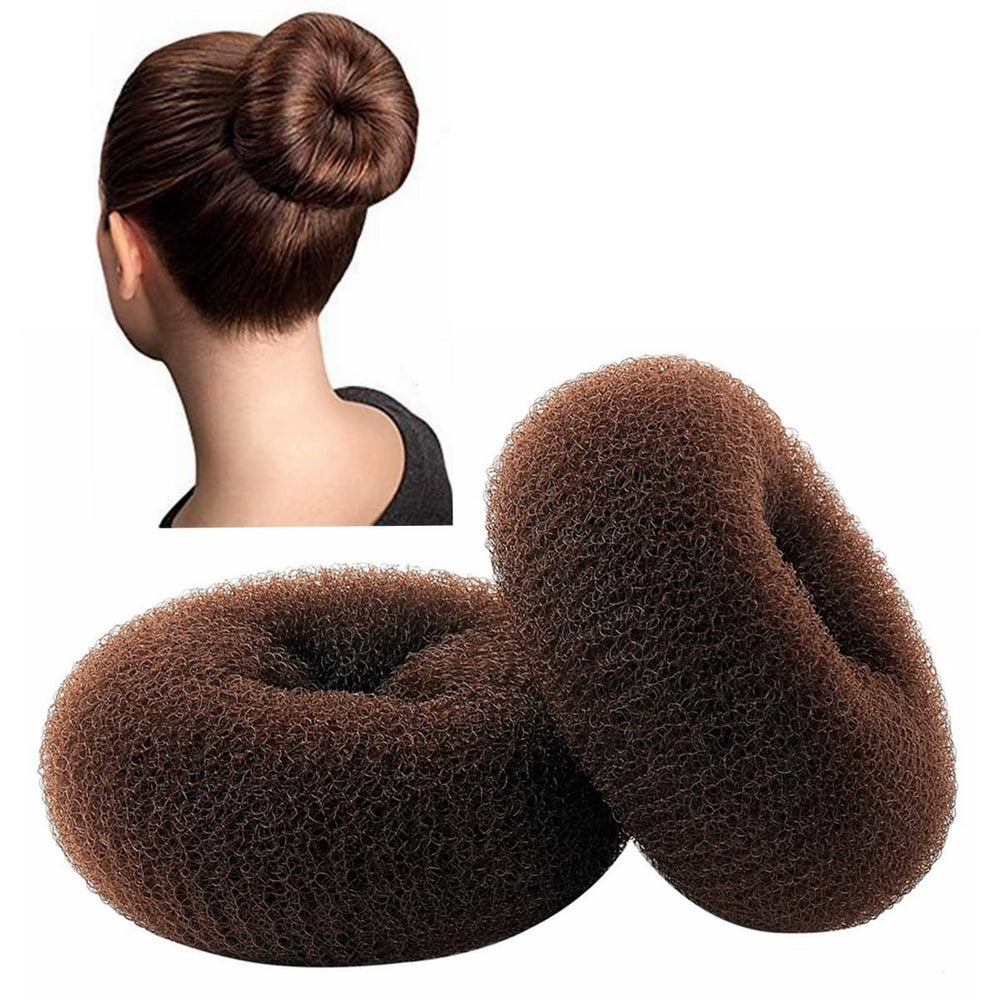 CLOTHOBEAUTY extra large bun donut brown creates a voluminous chignon